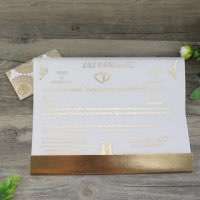 Rectangle Foil Printing Wedding Invitation Vellum Paper Marriage Card Customized 